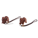 Maxbell Maxbell 1 Pair Handcraft Wooden Wildlife Animal Elephant Figurines Home Office Ornaments, Fortune Mascot Gifts, Wall Door Hanging Decors