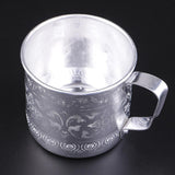 Asian Thailand Carved Tin Cup Mug Tin Can Drinkware for Drinking Coffee Cup Collectibles - Aladdin Shoppers