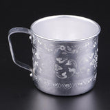 Asian Thailand Carved Tin Cup Mug Tin Can Drinkware for Drinking Coffee Cup Collectibles - Aladdin Shoppers