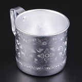 Asian Thailand Carved Tin Cup Mug Tin Can Drinkware for Drinking Coffee Cup Collectibles - Aladdin Shoppers