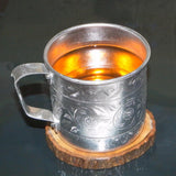 Asian Thailand Carved Tin Cup Mug Tin Can Drinkware for Drinking Coffee Cup Collectibles - Aladdin Shoppers