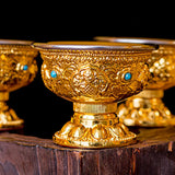 1 Piece Nepal Local Customs Hand Painting Fruit Tray Serving Food Dish Fine Copper Diameter 3.27inch. - Aladdin Shoppers