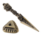 Vintage Bronze Buddhist Phurpa Dorje Phurba Dragon Head Wand Talisma w/ Base - Aladdin Shoppers