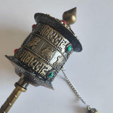 Maxbell Tibetan Metal Buddhist Long Hand Held Prayer Wheel Om Mani Padme - Aladdin Shoppers