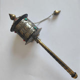 Maxbell Tibetan Metal Buddhist Long Hand Held Prayer Wheel Om Mani Padme - Aladdin Shoppers