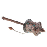 Maxbell Tibetan Metal Buddhist Long Hand Held Prayer Wheel Om Mani Padme - Aladdin Shoppers