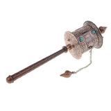 Maxbell Tibetan Metal Buddhist Long Hand Held Prayer Wheel Om Mani Padme - Aladdin Shoppers