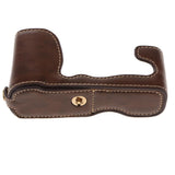Maxbell PU Leather Camera Bag Half Body Set Case Cover for Fujifilm X-A5 XA5 Coffee - Aladdin Shoppers