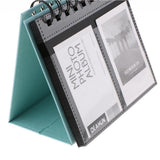 Maxbell Calendar Vertical Flip Photo Album Self Adhesive Memo Book 68Pockets 3" Blue