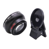 Maxbell 37mm 2 in 1 Clip Cell Phone Wide Angle Macro Camera Lens for Smartphone
