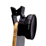 Maxbell 37mm 2 in 1 Clip Cell Phone Wide Angle Macro Camera Lens for Smartphone