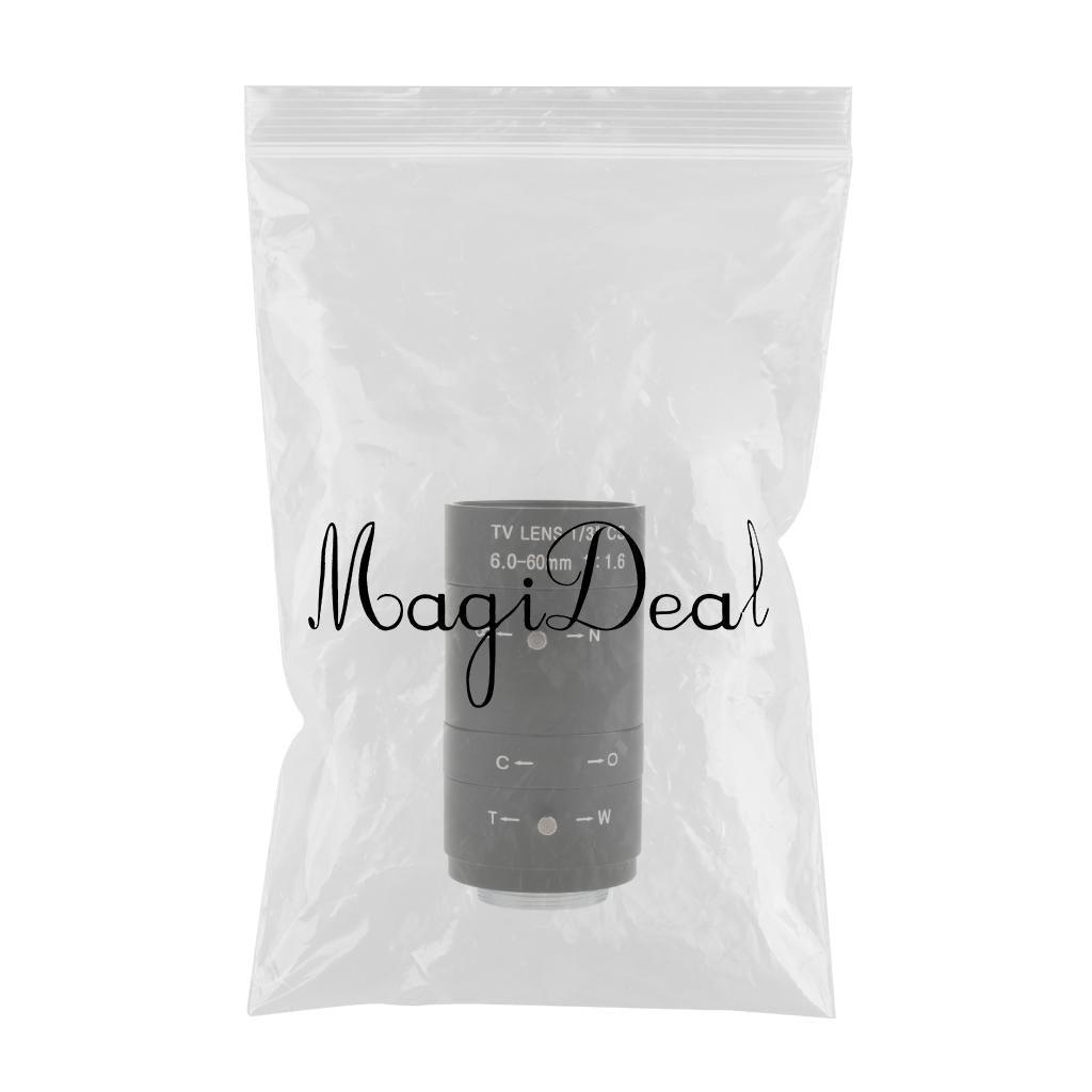 Maxbell Maxbell CCTV Industrial Camera Varifocal 6-60mm Manual IRIS Zoom CS Mount Lens Format 1/3'' (Black)