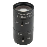 Maxbell CCTV Industrial Camera Varifocal 6-60mm Manual IRIS Zoom CS Mount Lens Format 1/3'' (Black) - Aladdin Shoppers