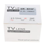 Maxbell 4mm-12mm F1.6 2MP(Megapixels) Varifocal CCTV Industrial Camera Lens C Mount Manual IRIS Zoom Lenses FOV 70-29 Degree - Aladdin Shoppers