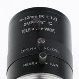 Maxbell 4mm-12mm F1.6 2MP(Megapixels) Varifocal CCTV Industrial Camera Lens C Mount Manual IRIS Zoom Lenses FOV 70-29 Degree - Aladdin Shoppers