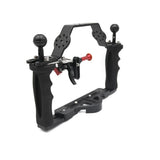 Maxbell Maxbell Aluminum Alloy CNC DSLR Camera Handle Grip Stabilizer Hand Grip Mount with Ball Head - Red