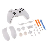 For Microsoft Xbox One Elite Controller Button Set Case Shell Faceplate Kit with Hand Grip Thumb Stick Cap ABXY Bumper Trigger Key White