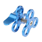 Triple Ball Clamp 3 Holes Underwater Arm Diving Bracket for Gopro Hero 3+/4/5/6 Blue - Aladdin Shoppers