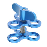 Triple Ball Clamp 3 Holes Underwater Arm Diving Bracket for Gopro Hero 3+/4/5/6 Blue - Aladdin Shoppers