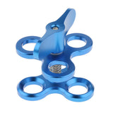 Triple Ball Clamp 3 Holes Underwater Arm Diving Bracket for Gopro Hero 3+/4/5/6 Blue - Aladdin Shoppers