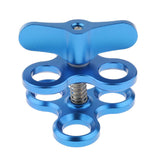 Triple Ball Clamp 3 Holes Underwater Arm Diving Bracket for Gopro Hero 3+/4/5/6 Blue - Aladdin Shoppers