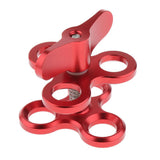 Triple Ball Clamp 3 Holes Underwater Arm Diving Bracket for Gopro Hero 3+/4/5/6 Red - Aladdin Shoppers