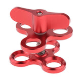 Triple Ball Clamp 3 Holes Underwater Arm Diving Bracket for Gopro Hero 3+/4/5/6 Red - Aladdin Shoppers