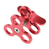 Triple Ball Clamp 3 Holes Underwater Arm Diving Bracket for Gopro Hero 3+/4/5/6 Red - Aladdin Shoppers