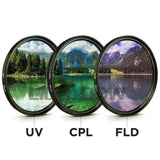 Maxbell 55mm Professional UV CPL FLD Lens Filter Accessory Kit for Canon Nikon Sony DSLR - Aladdin Shoppers