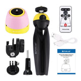 PU362 Mini Tripod Time Lapse 360 Degree Rotation Panoramic Tripod Head Remote for Canon Nikon Sony Cameras Yellow - Aladdin Shoppers