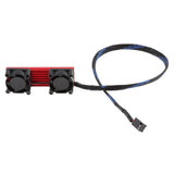 Maxbell 2x PCIE Solid State Heat Sink Dual Active Radiator M.2 SSD Cooling Fan (Red)
