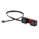 Maxbell 2x PCIE Solid State Heat Sink Dual Active Radiator M.2 SSD Cooling Fan (Red)