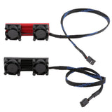 Maxbell 2x PCIE Solid State Heat Sink Dual Active Radiator M.2 SSD Cooling Fan (Red)