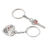 Maxbell 2Pcs Set Romantic I Love You Heart Key Pendant Keychain Couple Keyring