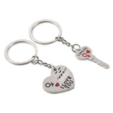 Maxbell 2Pcs Set Romantic I Love You Heart Key Pendant Keychain Couple Keyring