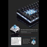 AJAZZ Mechanical Keyboard Portable 82 Keys Blue/Black Switches