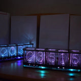 Maxbell RGB Nixie Tube Clock Modern Timer Desk for Bedside Gift Ornaments Crafts