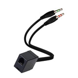 Maxbell 2xProfessional RJ9 4P4C Female to Dual 3.5mm Male Adapter Cable Converter