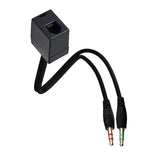 Maxbell 2xProfessional RJ9 4P4C Female to Dual 3.5mm Male Adapter Cable Converter