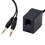 Maxbell 3xProfessional RJ9 4P4C Female to Dual 3.5mm Male Adapter Cable Converter