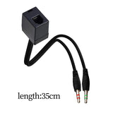 Maxbell 2xProfessional RJ9 4P4C Female to Dual 3.5mm Male Adapter Cable Converter