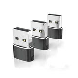 Maxbell 4x3Pcs Type-C 3.1 to USB 2.0 Adapter Plug Data Transmission for Headphones Black