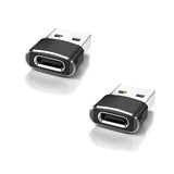 Maxbell 3x3Pcs Type-C 3.1 to USB 2.0 Adapter Plug Data Transmission for Headphones Black