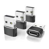 Maxbell 2x3Pcs Type-C 3.1 to USB 2.0 Adapter Plug Data Transmission for Headphones Black