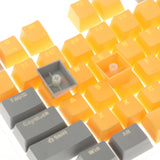 Maxbell Keycaps Set Backlit Two Color Key Caps for Mechanical Keyboards 980K 87 Keys Dark Gray,Yellow