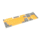 Maxbell Keycaps Set Backlit Two Color Key Caps for Mechanical Keyboards 980K 87 Keys Dark Gray,Yellow