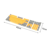 Maxbell Keycaps Set Backlit Two Color Key Caps for Mechanical Keyboards 980K 87 Keys Dark Gray,Yellow