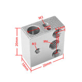 Maxbell 2xHeater Block Quality Professional Printer Accesoories for Hotend Ender5 CR10  Argent