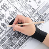 Maxbell 2xArtist Drawing Glove Elastic for Tracing Board Pencil Sketching Painting Two Finger M