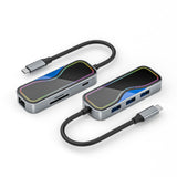 Maxbell USB Hub Aluminum Alloy PD 100W Laptop Docking Station 7 in 1 Docking Station